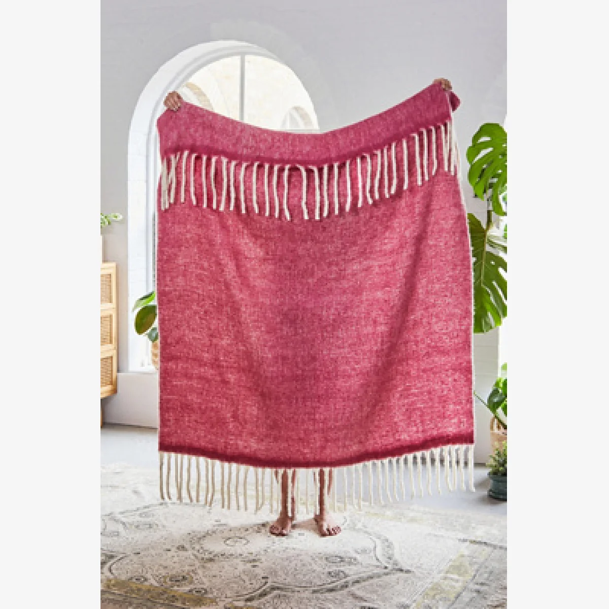 Magenta Cosy Throw - Pink ALL at Urban Outfitters – image 1