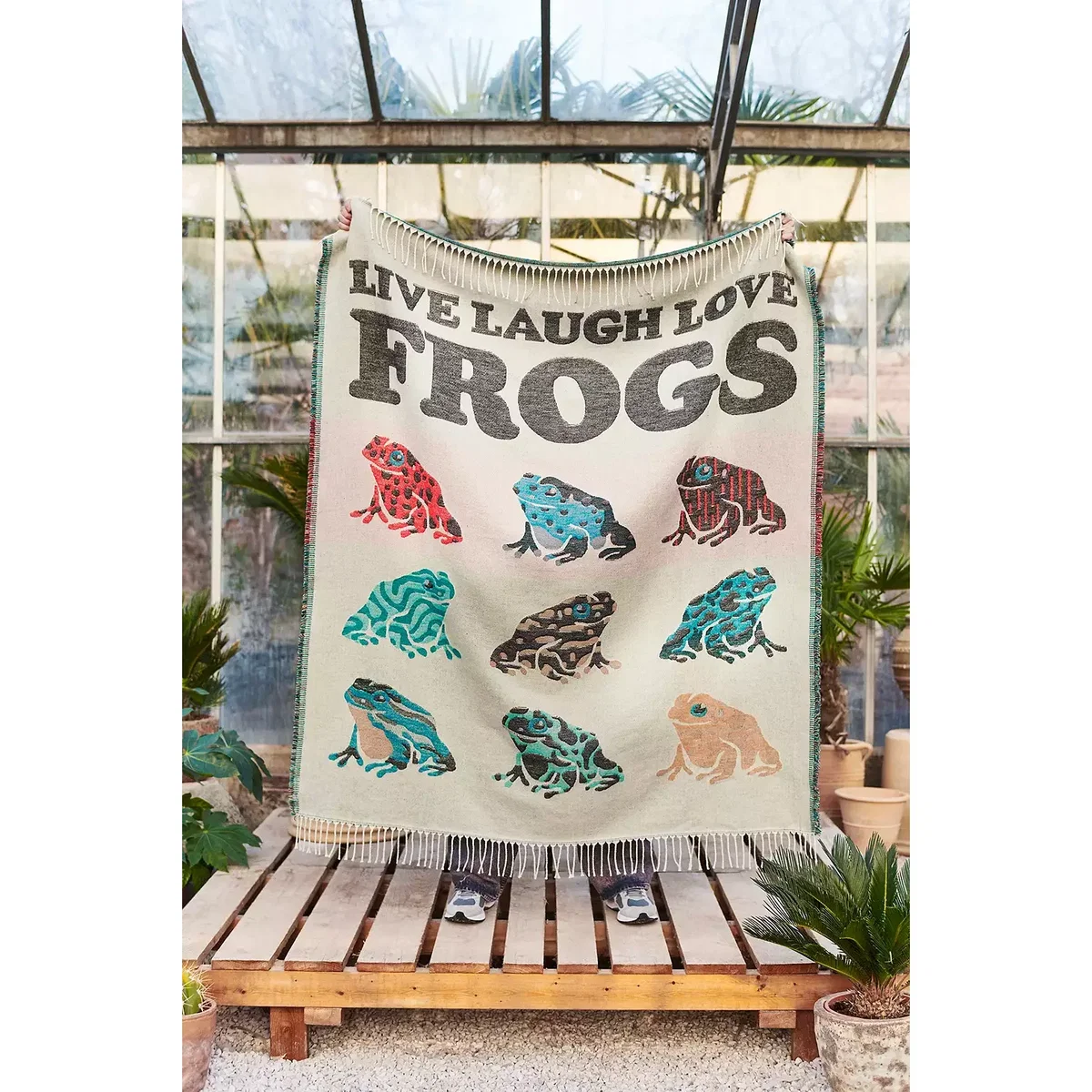 Live Laugh Love Frogs Throw - Assorted ALL at Urban Outfitters – image 2
