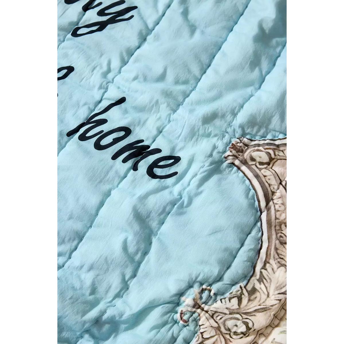 Our Silly Little Home Quilted Throw - Blue 152cm x 127cm at Urban Outfitters – image 3