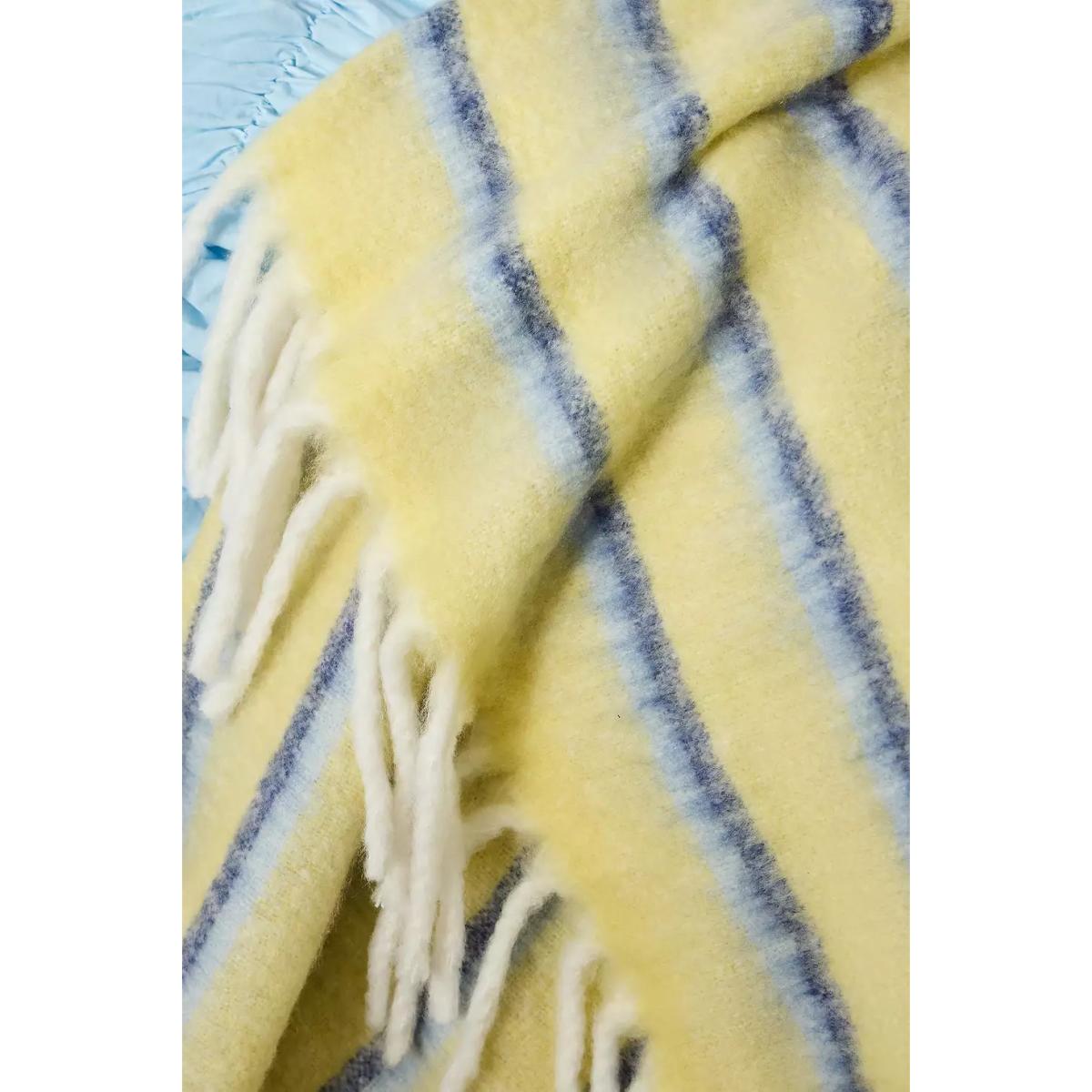 Yellow Striped Cosy Throw - Yellow ALL at Urban Outfitters – image 2