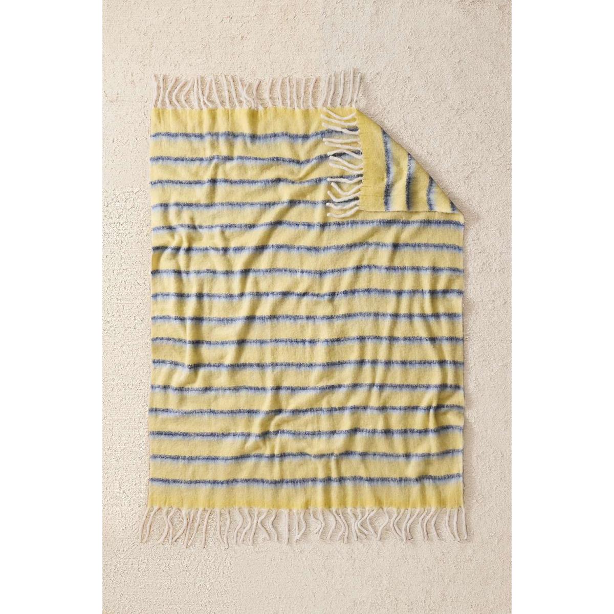 Yellow Striped Cosy Throw - Yellow ALL at Urban Outfitters – image 3