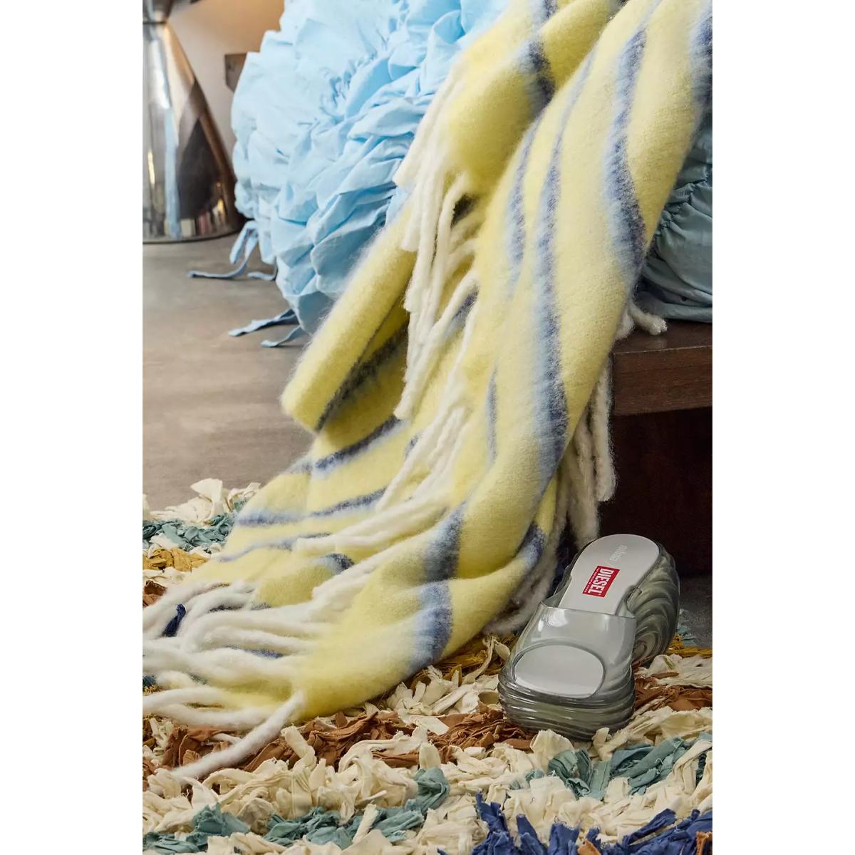 Yellow Striped Cosy Throw - Yellow ALL at Urban Outfitters – image 4