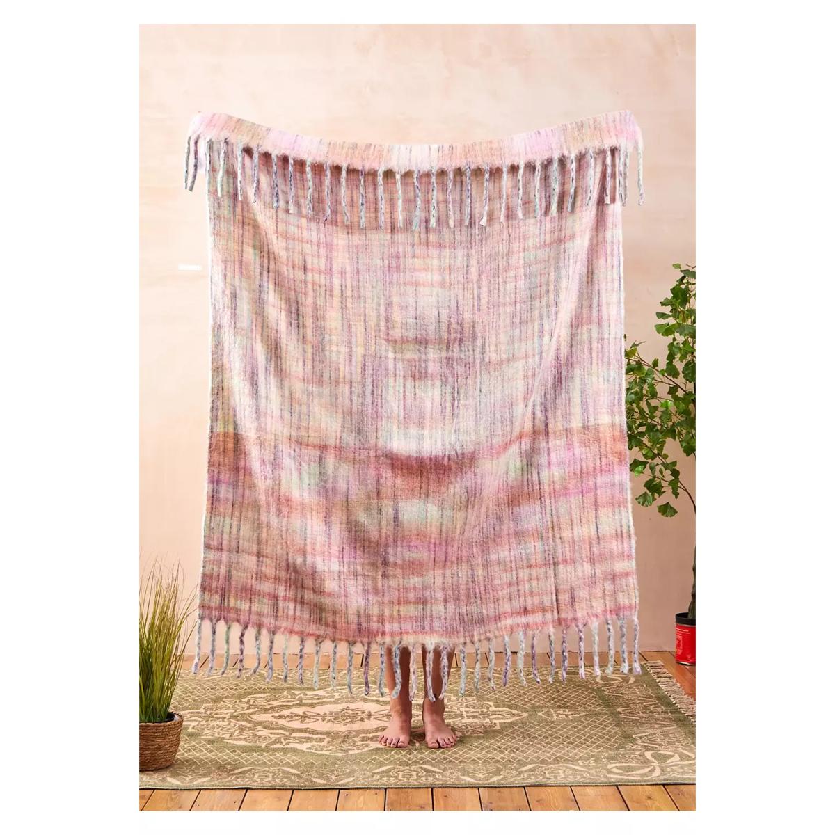 Pastel Space-Dye Knit Throw - Pink ALL at Urban Outfitters – image 2