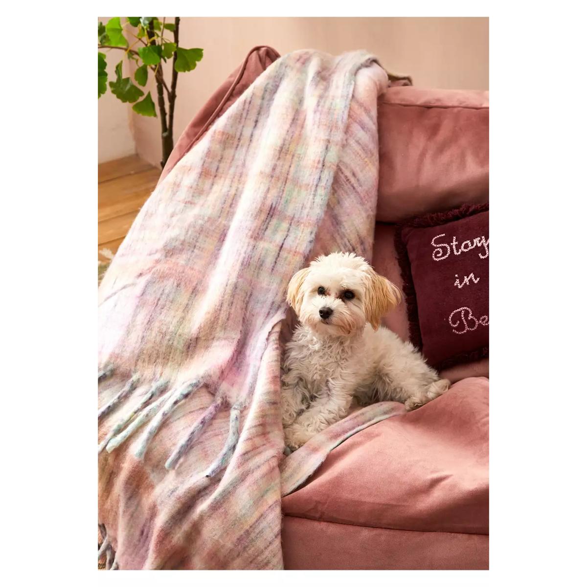 Pastel Space-Dye Knit Throw - Pink ALL at Urban Outfitters – image 3