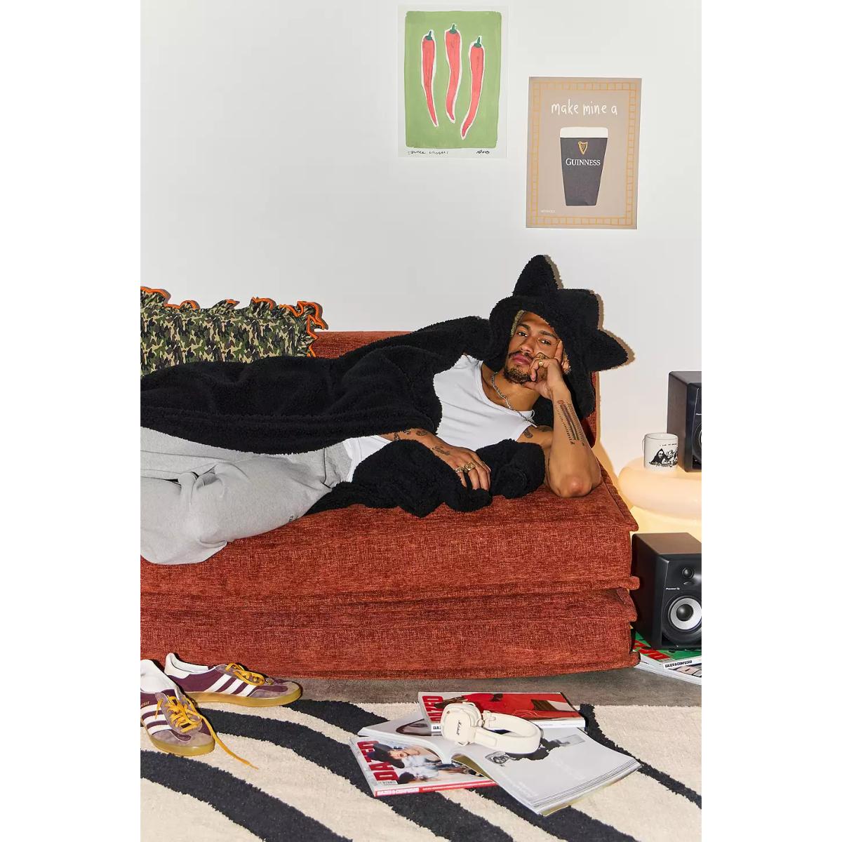 Black Cat Ear Throw - Black 152cm x 127cm at Urban Outfitters – image 2