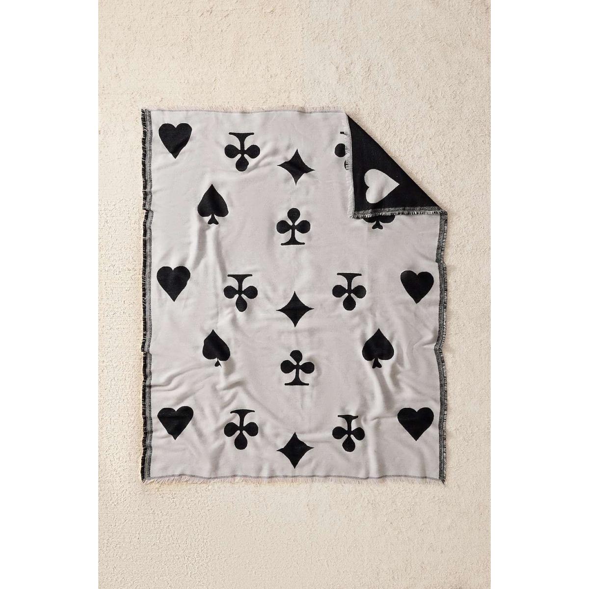 Deck Of Cards Throw - Black/White 125cm x 150cm at Urban Outfitters – image 5