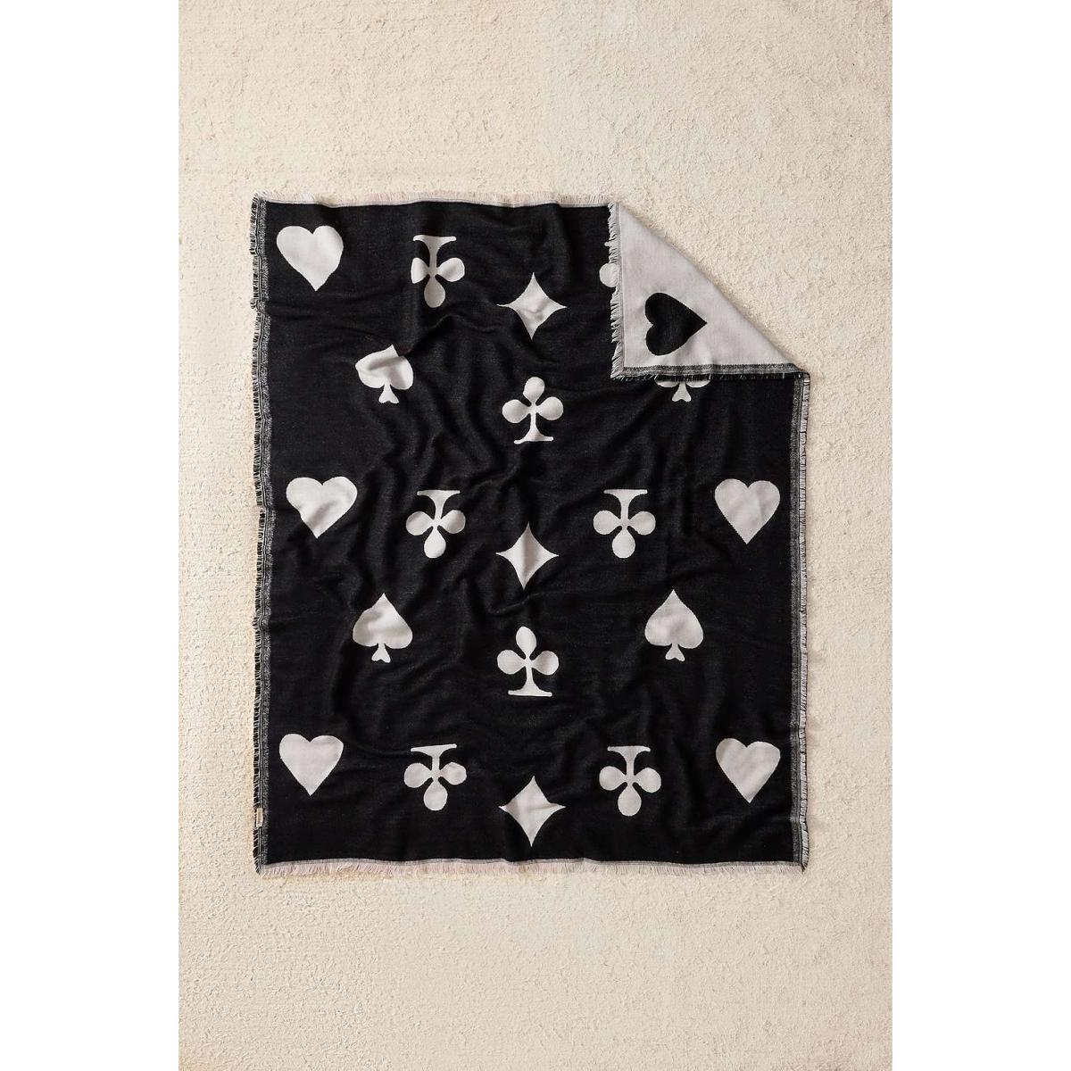 Deck Of Cards Throw - Black/White 125cm x 150cm at Urban Outfitters – image 6