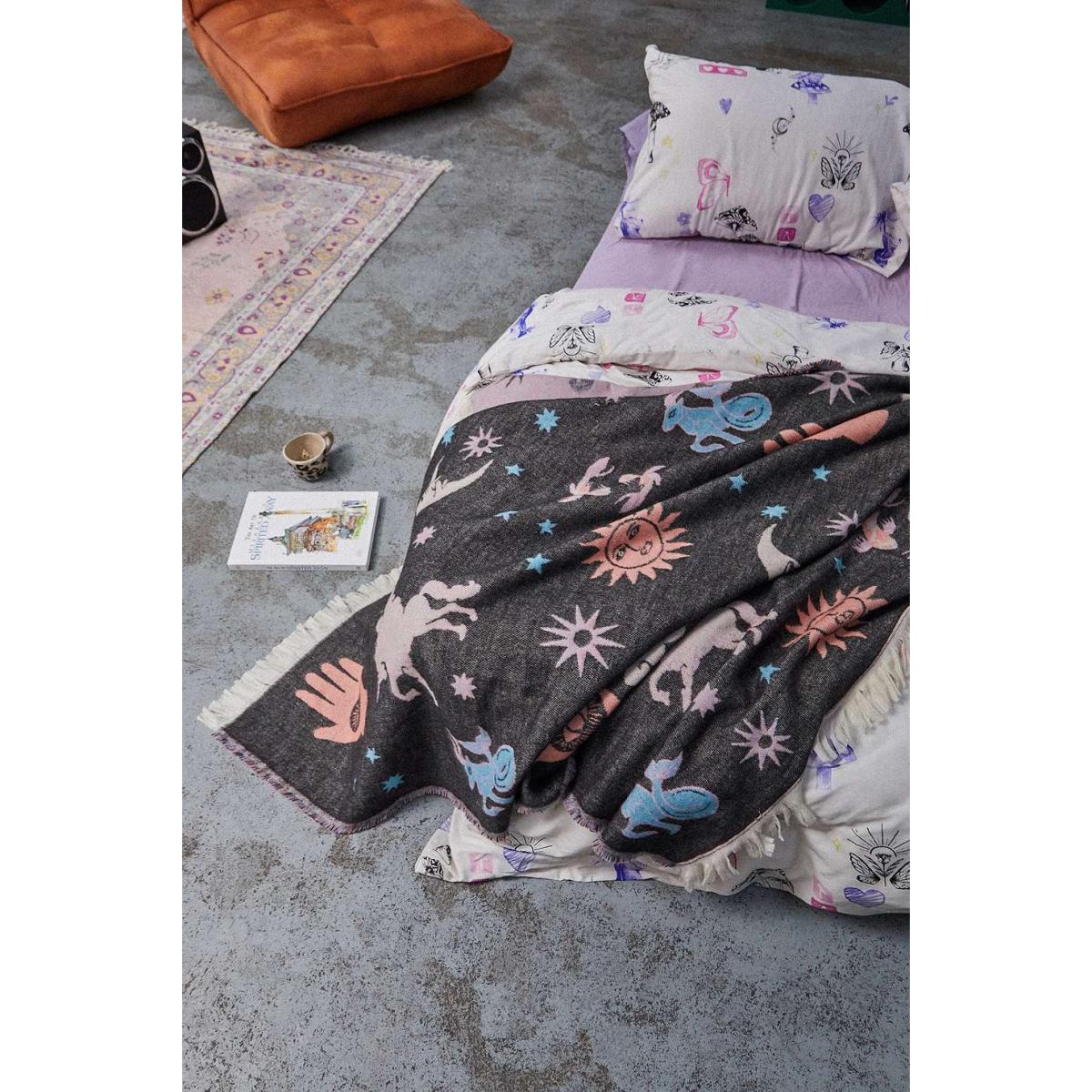 Mystical Throw Blanket - Black ALL at Urban Outfitters – image 3