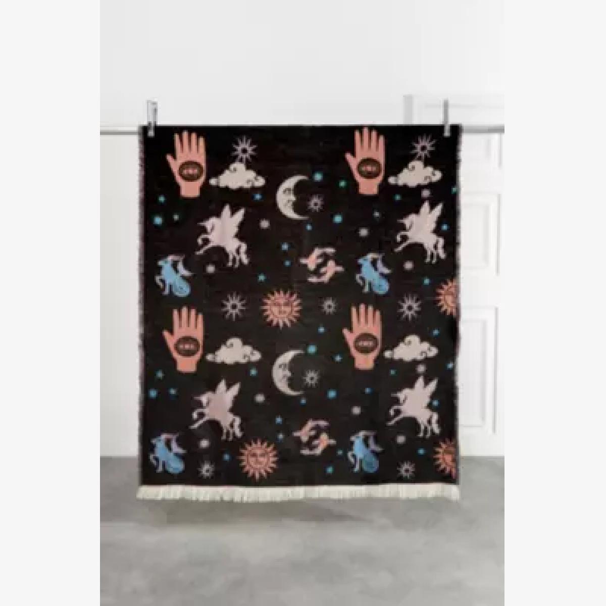 Mystical Throw Blanket - Black ALL at Urban Outfitters – image 1