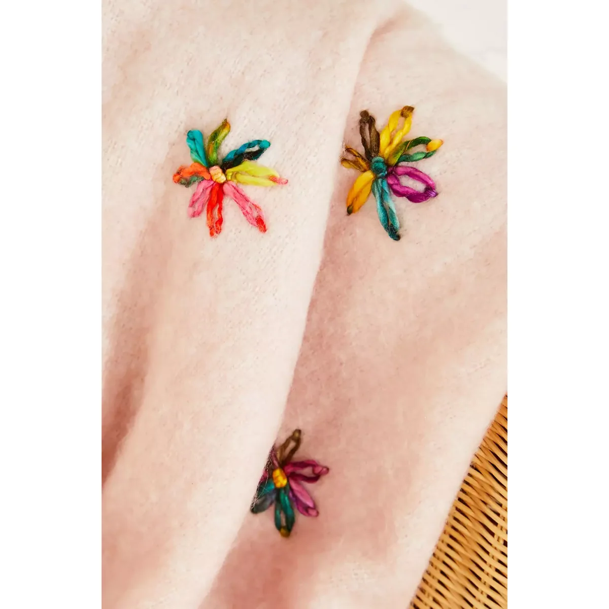 Embellished Floral Throw Blanket - Pink ALL at Urban Outfitters – image 3