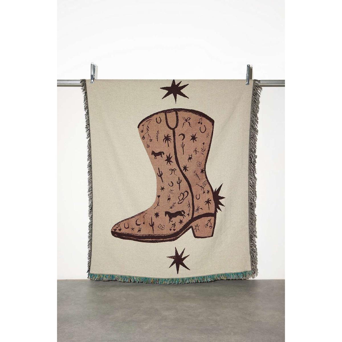 Urban Outfitters x TuftLuck TuftLuck UO Exclusive Doodle Boot Art Throw ALL – image 3