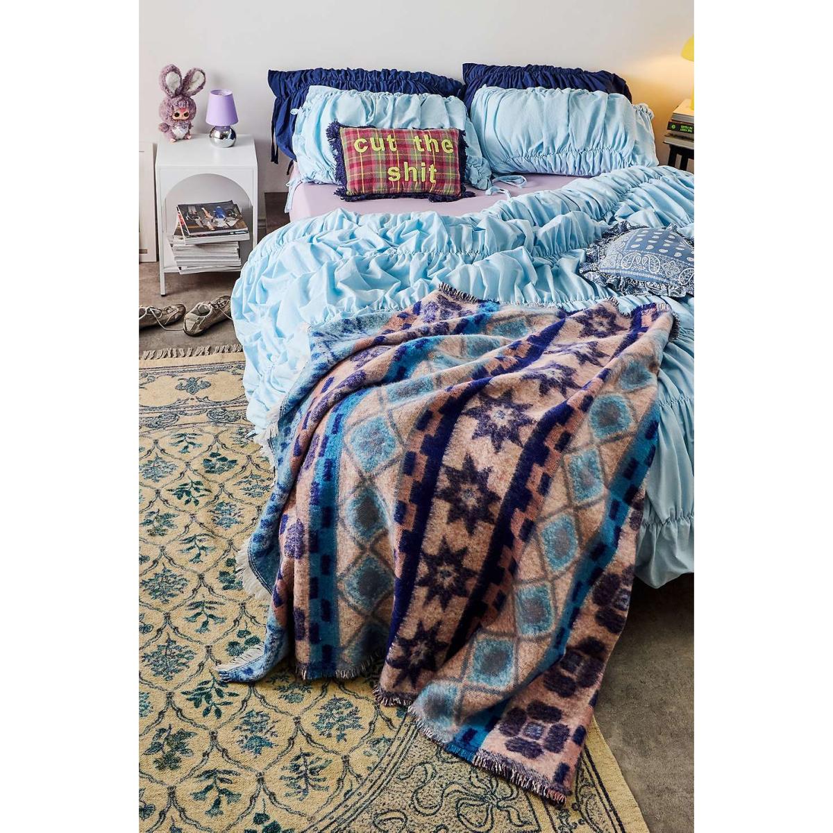 Fairisle Cosy Throw - Blue ALL at Urban Outfitters – image 4