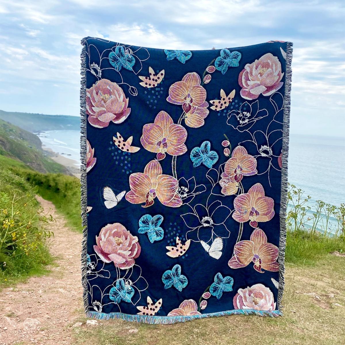 Woven Throw - Peony & Orchid Amanda West – image 2