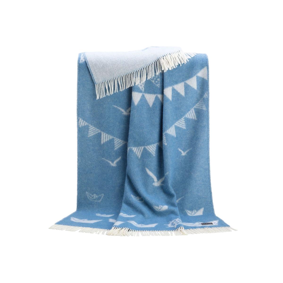 Blue / White Blue Sea Wool Throw J. j.textile – image 1