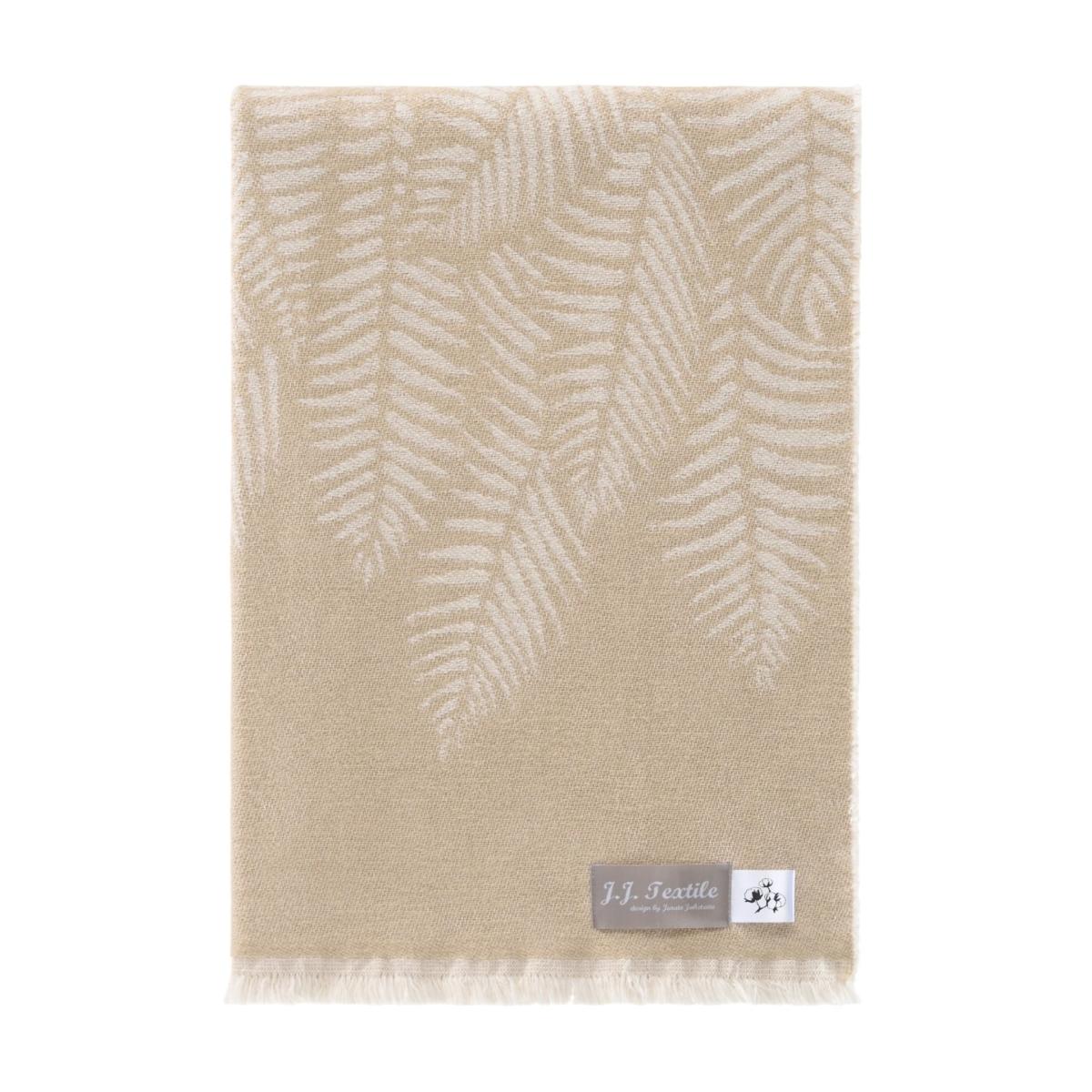 Neutrals Beige Fern Pure Cotton Throw J. j.textile – image 2