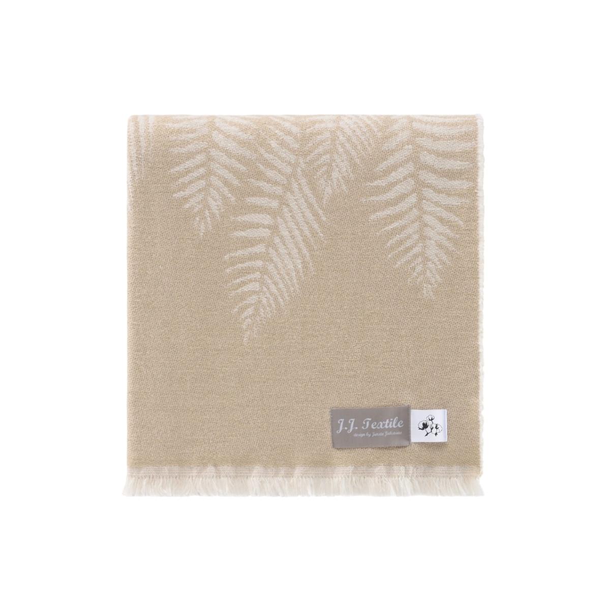 Neutrals Beige Fern Pure Cotton Throw J. j.textile – image 3