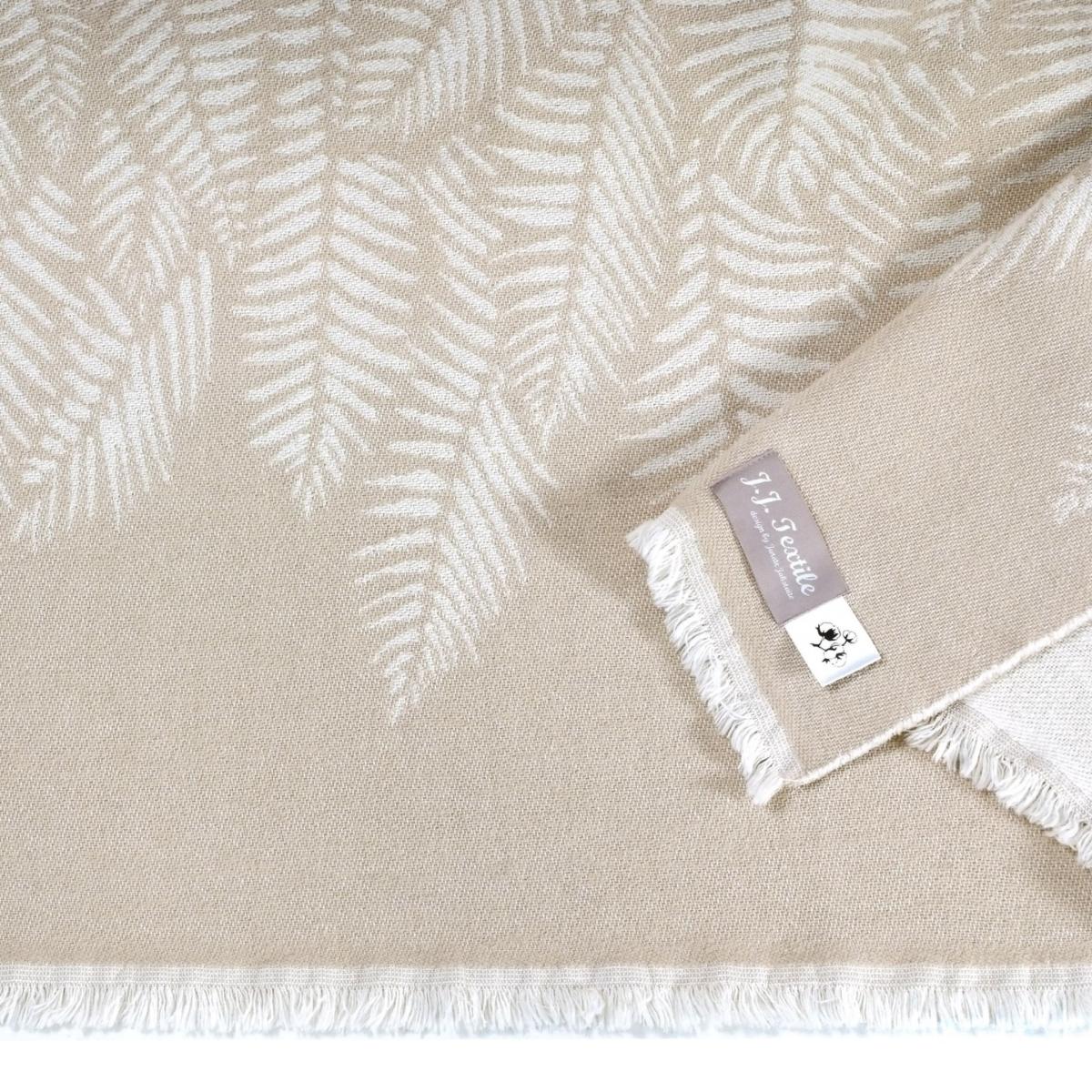 Neutrals Beige Fern Pure Cotton Throw J. j.textile – image 5