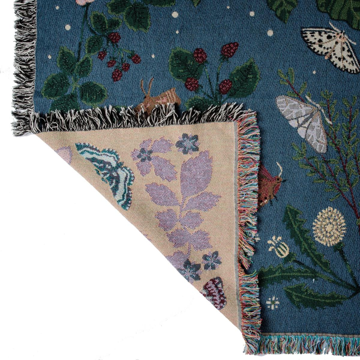 Blue Night Garden Woven Cotton Blanket One Size Arcana – image 5