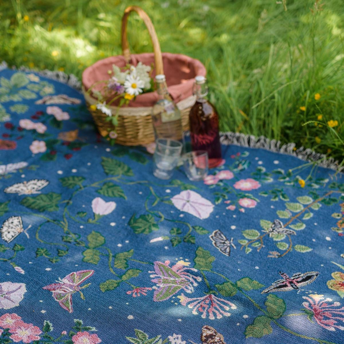 Blue Night Garden Woven Cotton Blanket One Size Arcana – image 6