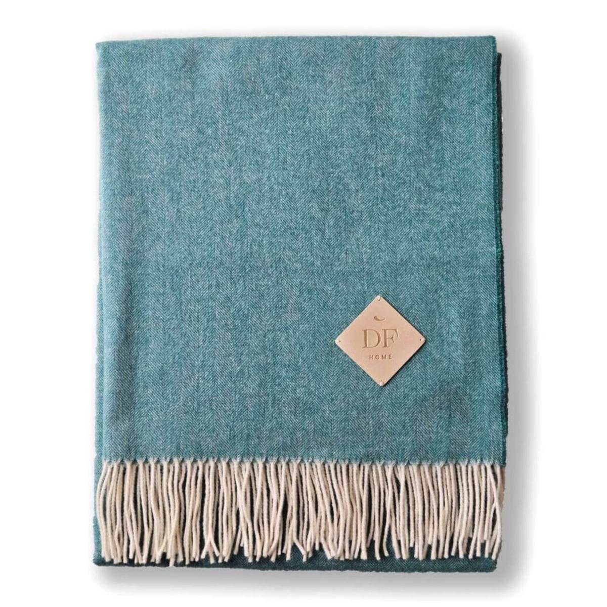 Electric Blue Merino Wool Throw, New Collection | Decoflux Home – image 2
