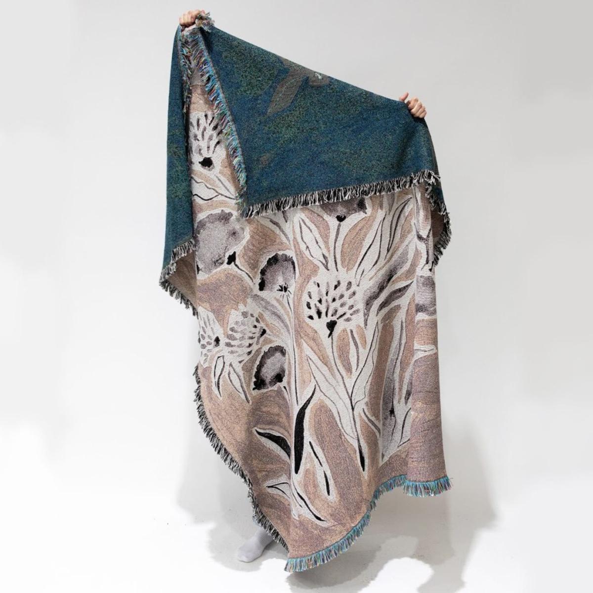 White / Grey / Neutrals Wishful Pink Woven Recycled Cotton Throw One Size Rosanna Corfe – image 3
