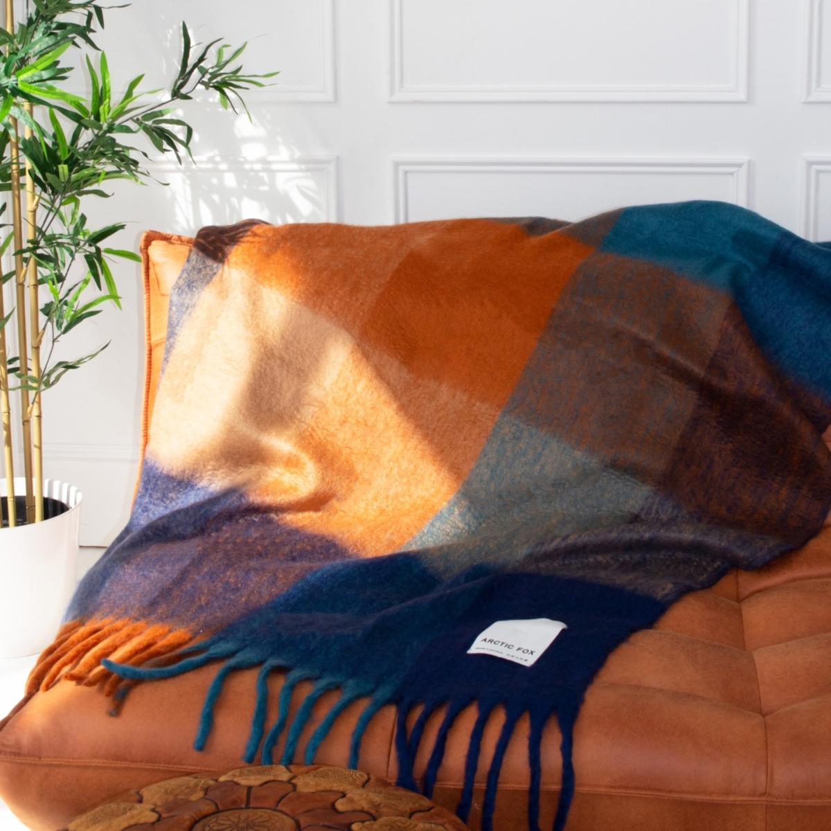 Blue / Yellow / Orange The Reykjavik Throw - Tokyo Lights | One Size | Arctic Fox & Co. – image 4