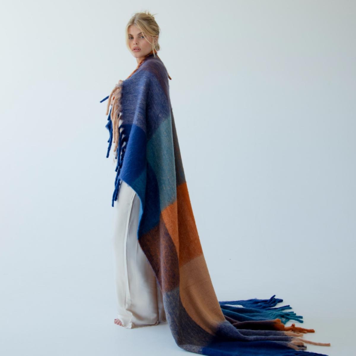 Blue / Yellow / Orange The Reykjavik Throw - Tokyo Lights | One Size | Arctic Fox & Co. – image 6