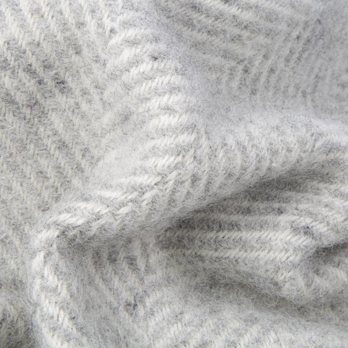 Traditional Herringbone Pure New Wool Blanket - Light Grey | Heating & Plumbing London – image 6