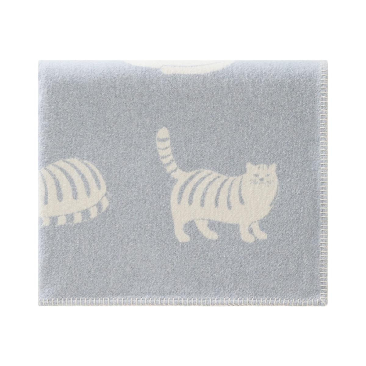 Blue Grey Cat Cotton Blanket J. j.textile – image 2