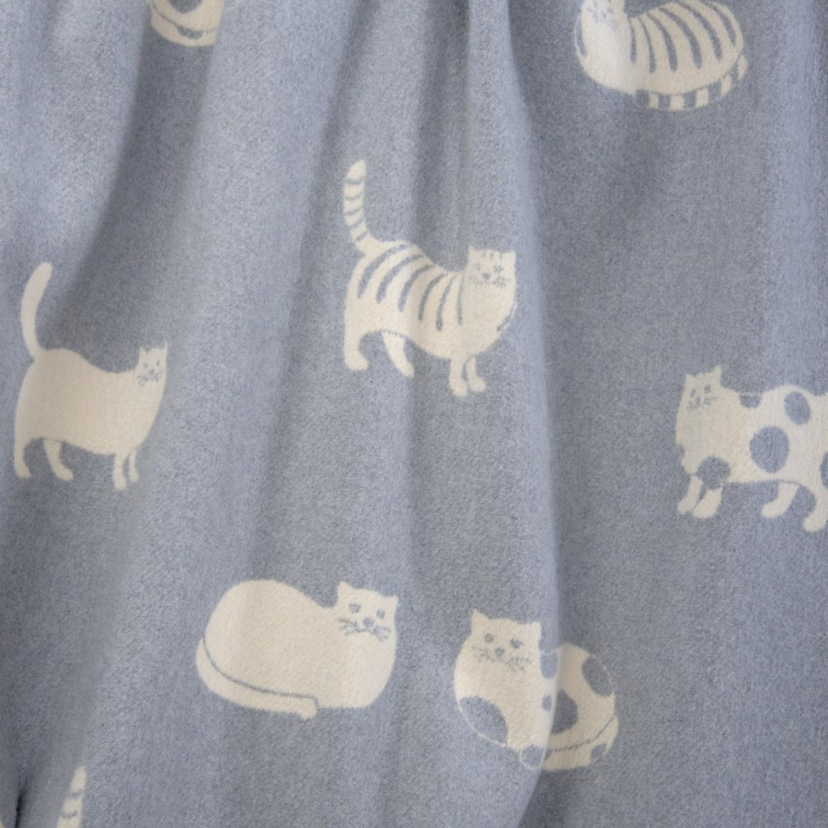 Blue Grey Cat Cotton Blanket J. j.textile – image 5