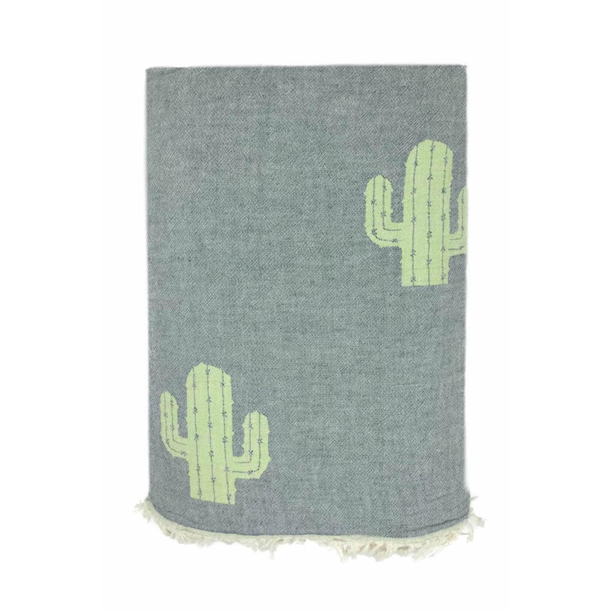 Green / Grey Cactus Fleece Lined Throw One Size Ailera – image 3