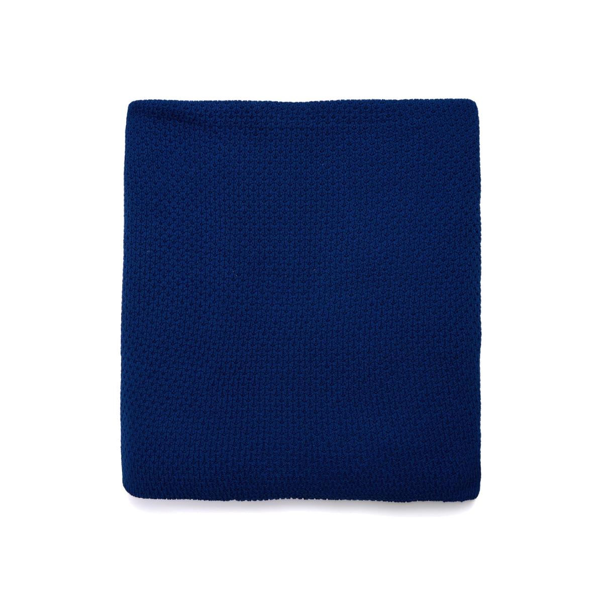 Ridge Knit Pure Cotton Double Blanket In Royal Blue | One Size | Peraluna – image 1