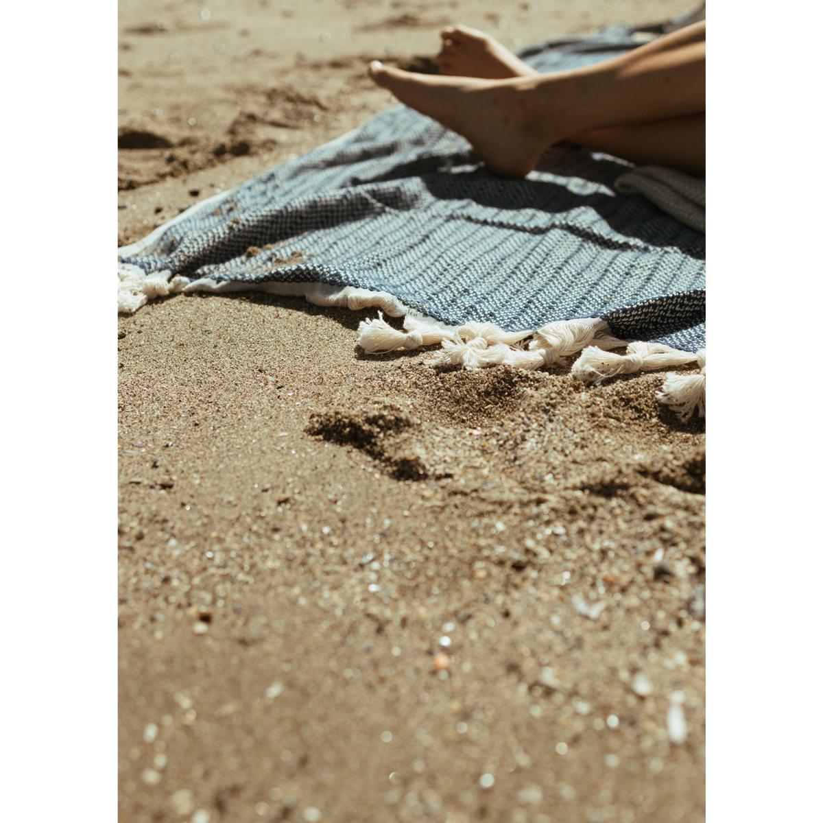 Blue Organic Cotton Handwoven Blankets - Ocean One Size Droplet Home Goods – image 6