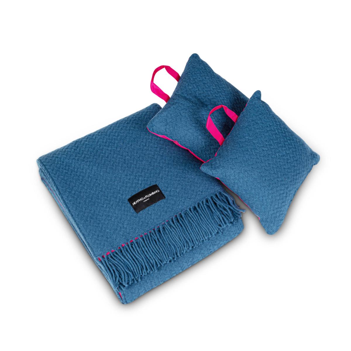 Blue Picnic Blanket And Cushions | Heating & Plumbing London – image 2