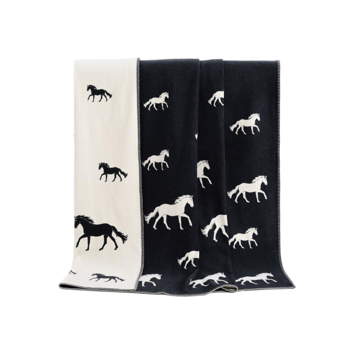 Black Horse Cotton Blanket J. j.textile – image 1