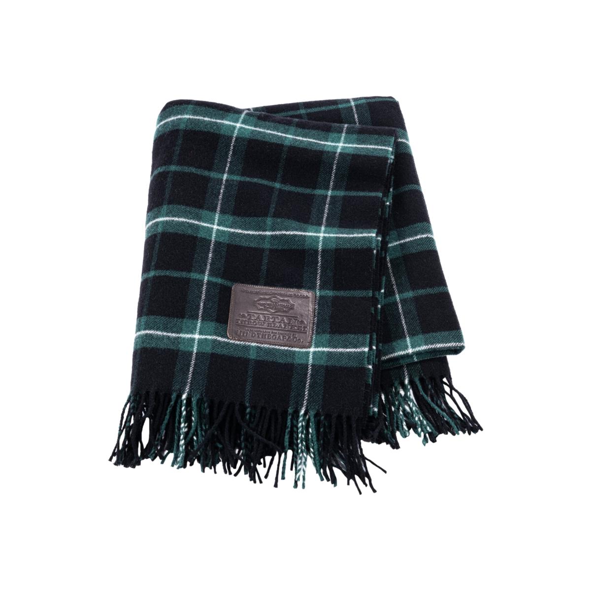 Green / Black Gilroy Plaid Throw Blanket By Mindthegap – image 1