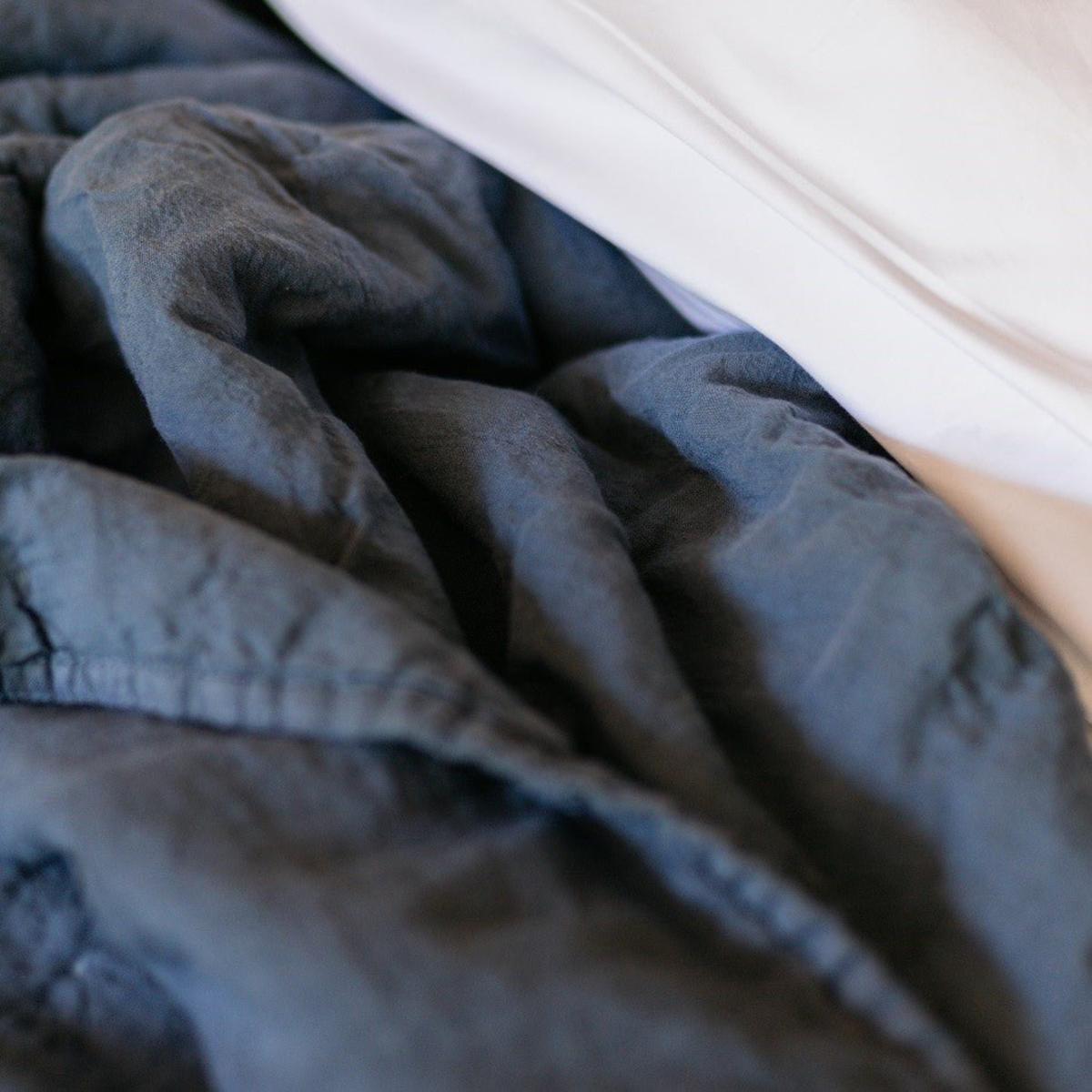 Blue Washed Denim Linen Quilt Tielle Love Luxury by Tradelinens – image 5