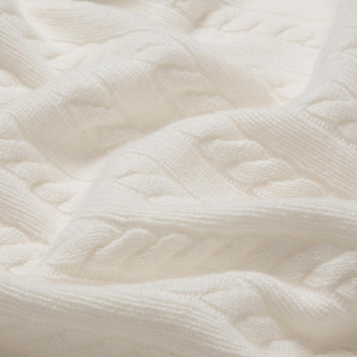 White The Cable Knit Cashmere Maxi Blanket - Silky Cream One Size Linda Meyer-Hentschel – image 3