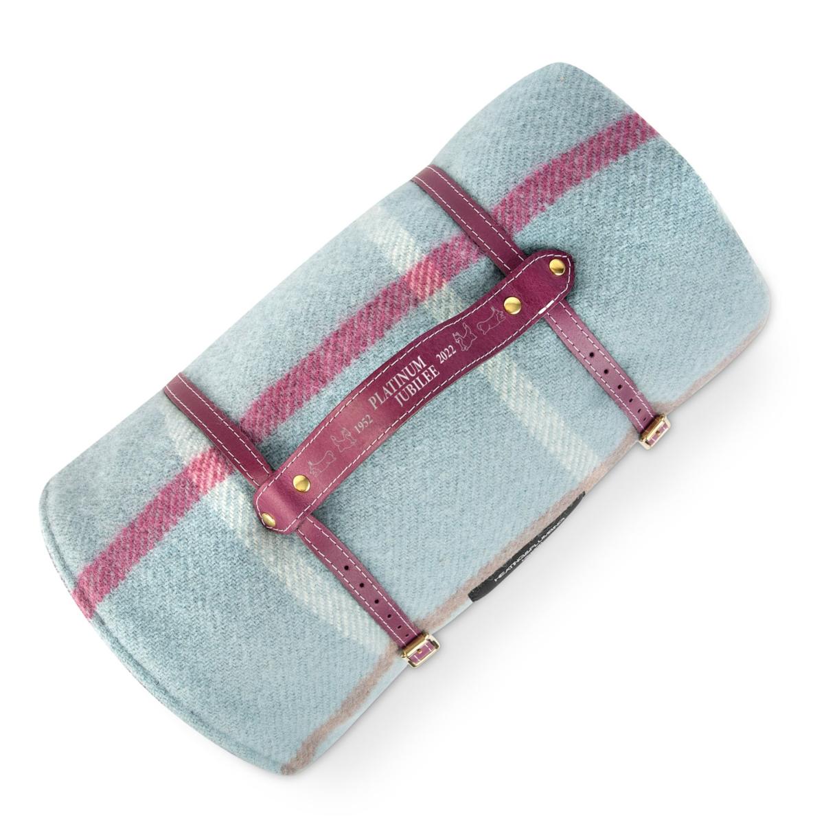 Pure New Wool Picnic Blanket - Duck Egg Checks - Jubilee Edition | Heating & Plumbing London – image 4