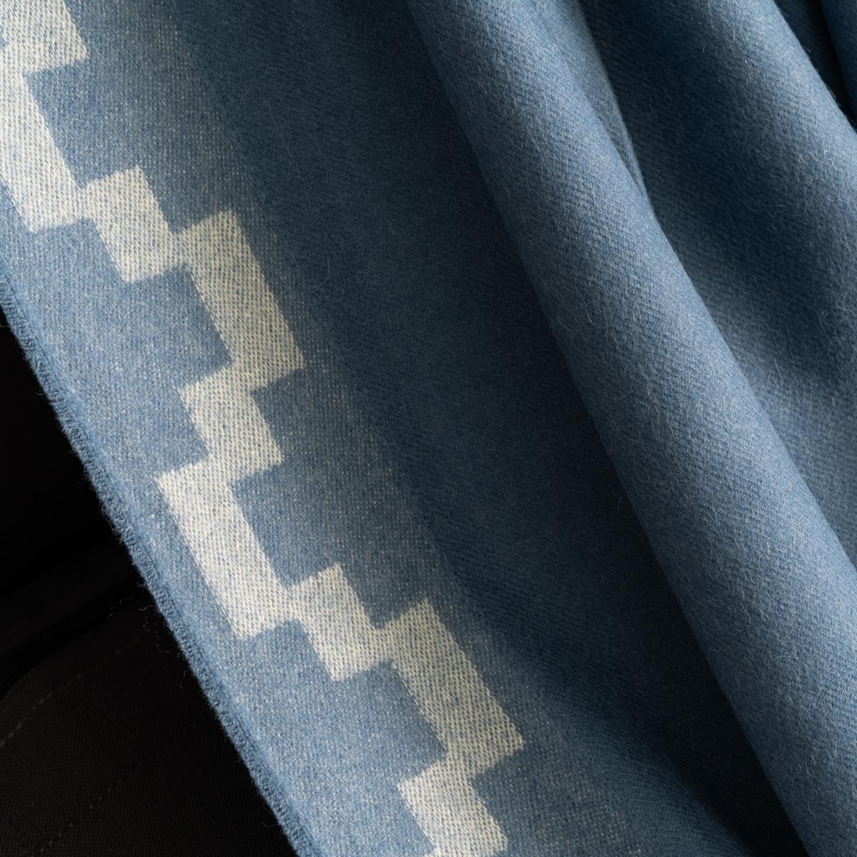 Patterned Blue Classic Premium Baby Alpaca Throw Washein – image 5