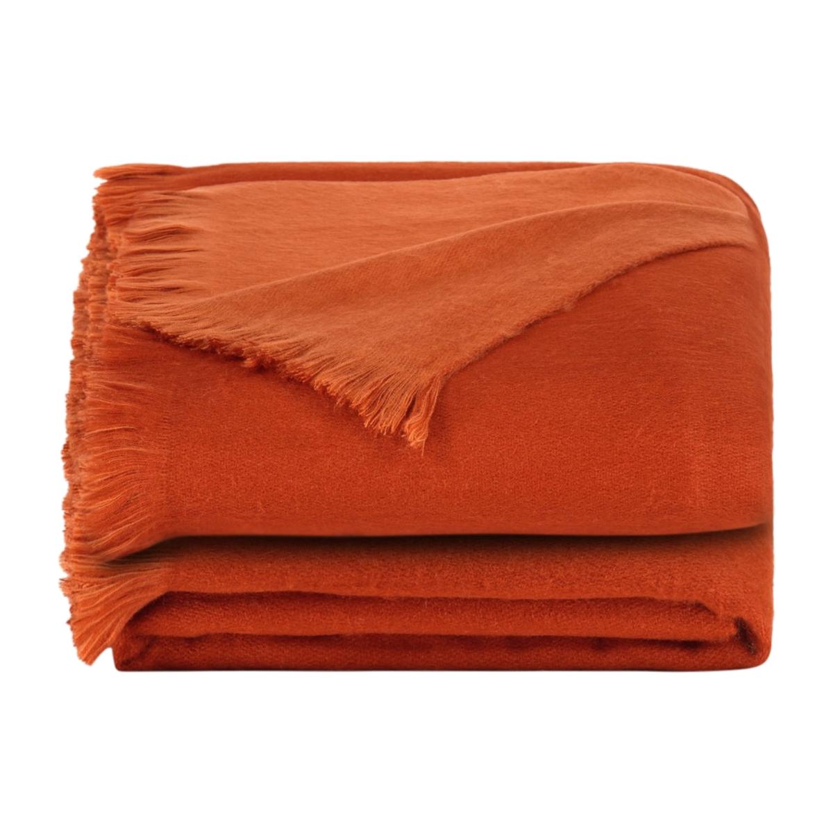 Yellow / Orange Double Plaid/Throw Terracotta & Brick Red Alpaca Wool Alpaca Loca – image 1