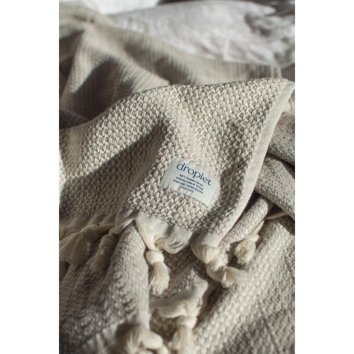 Neutrals Organic Cotton Handwoven Blankets - Earth One Size Droplet Home Goods – image 6