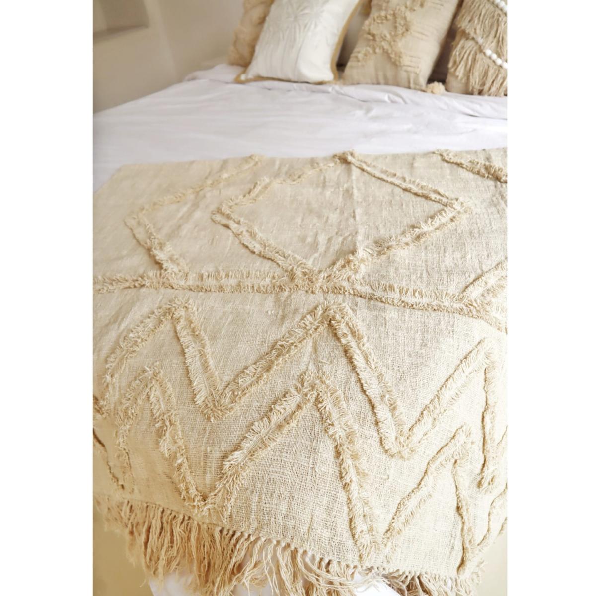 Neutrals Brielle Hand-Loomed Organic Cotton Throw In Cream Pink Haley – image 2