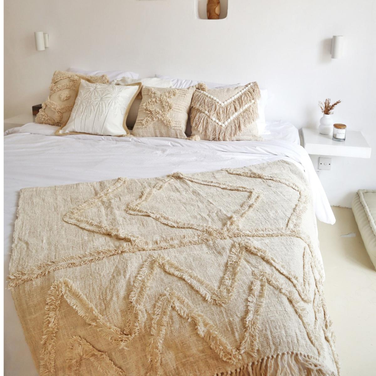 Neutrals Brielle Hand-Loomed Organic Cotton Throw In Cream Pink Haley – image 3