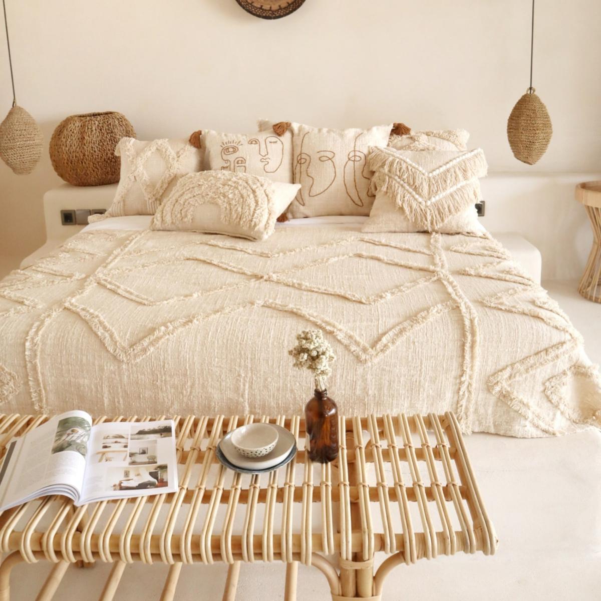 Neutrals Brielle Hand-Loomed Organic Cotton Throw In Cream Pink Haley – image 4