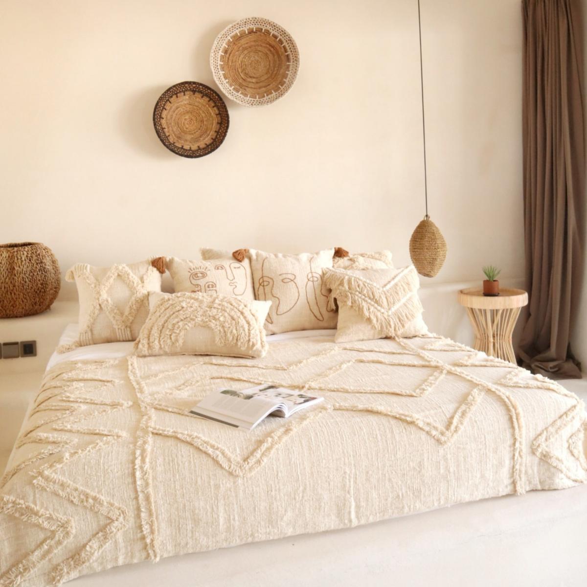 Neutrals Brielle Hand-Loomed Organic Cotton Throw In Cream Pink Haley – image 5