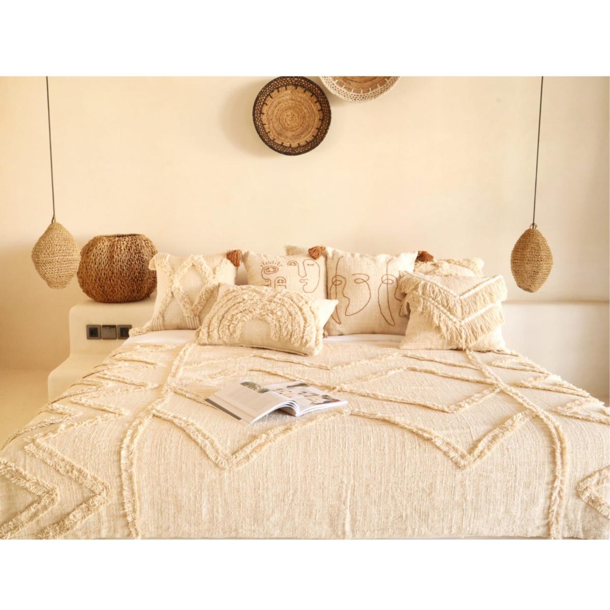 Neutrals Brielle Hand-Loomed Organic Cotton Throw In Cream Pink Haley – image 6
