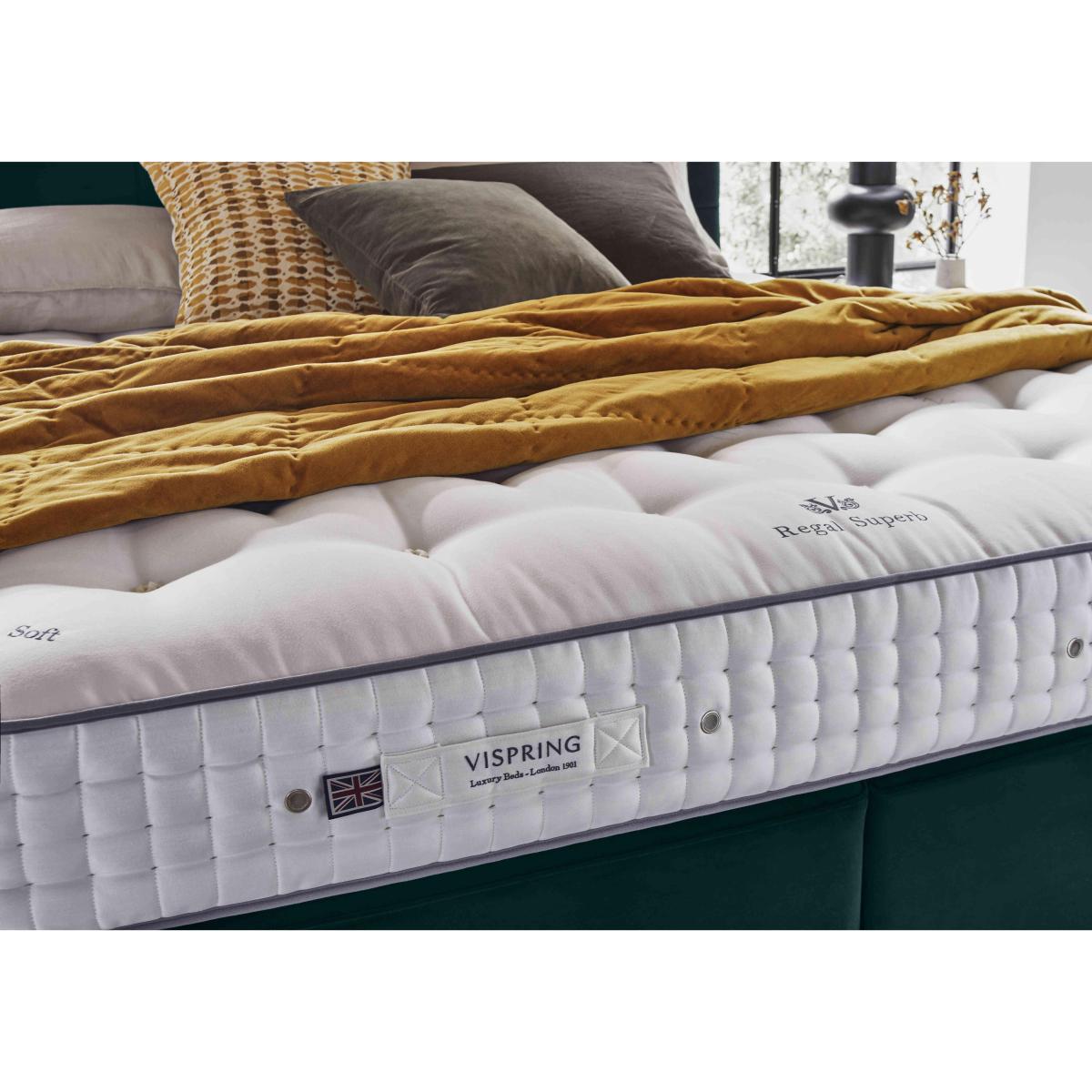 Vispring - Regal Superb Soft Divan Set with 3 Drawers - King Size - Plush Velvet Teal – image 3