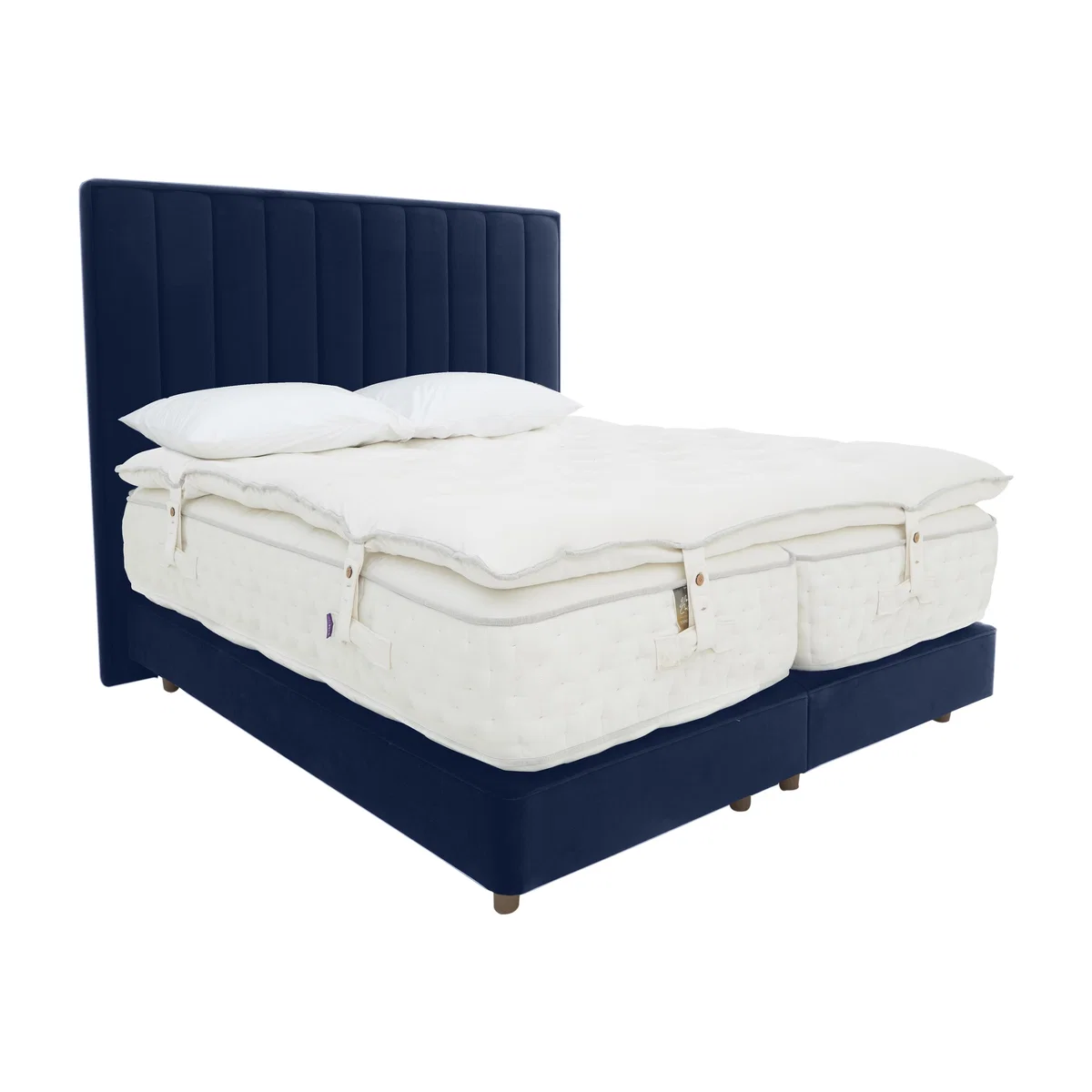 Harrison Spinks - Yorkshire 40,000 Shallow Divan Set with Zip and Link Mattress with Mattress Topper - King Size