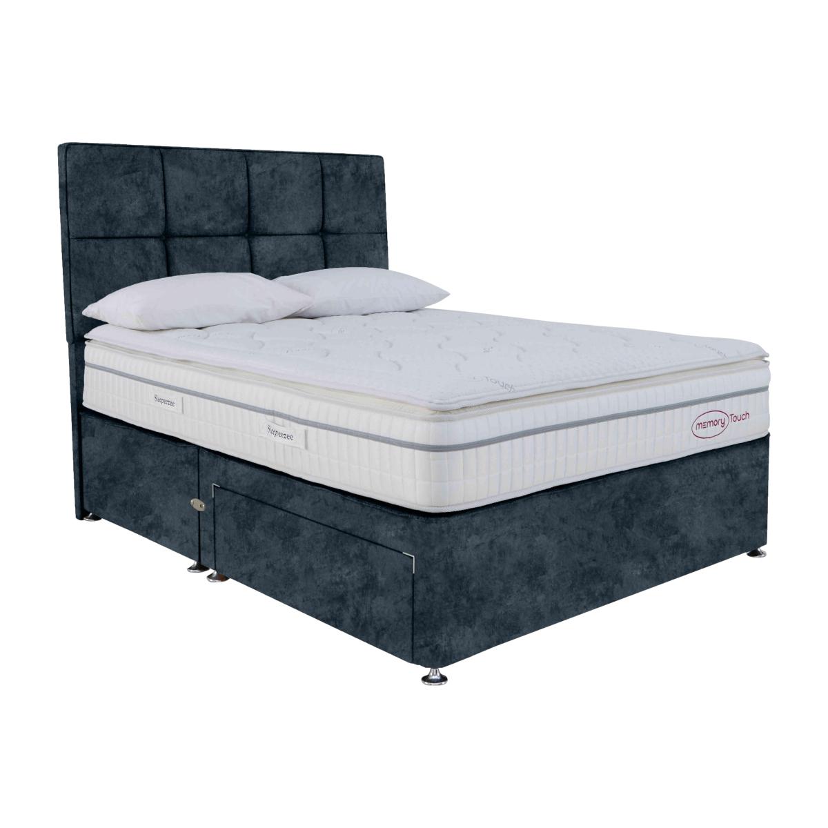 Sleepeezee - Memory Touch 2800 Divan Set with 4 Drawers - King Size - Daytona Ocean – image 1